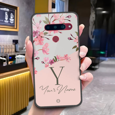LG V40 Thinq Cover - ONation Your Name Series - HQ Ultra Shine Premium Infinity Glass Soft Silicon Borders Case