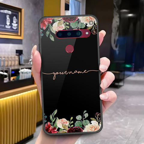 LG V40 Thinq Cover - ONation Your Name Series - HQ Ultra Shine Premium Infinity Glass Soft Silicon Borders Case