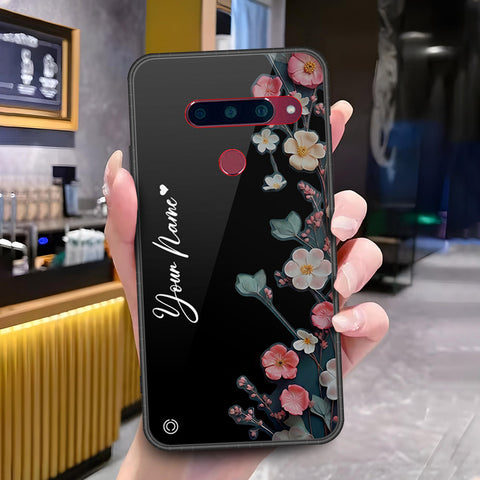 LG V40 Thinq Cover - ONation Your Name Series - HQ Ultra Shine Premium Infinity Glass Soft Silicon Borders Case