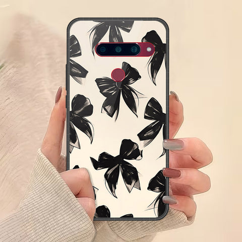 LG V40 Thinq Cover - Onation Bow Series - HQ Ultra Shine Premium Infinity Glass Soft Silicon Borders Case