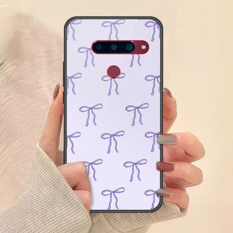 LG V40 Thinq Cover - Onation Bow Series - HQ Ultra Shine Premium Infinity Glass Soft Silicon Borders Case