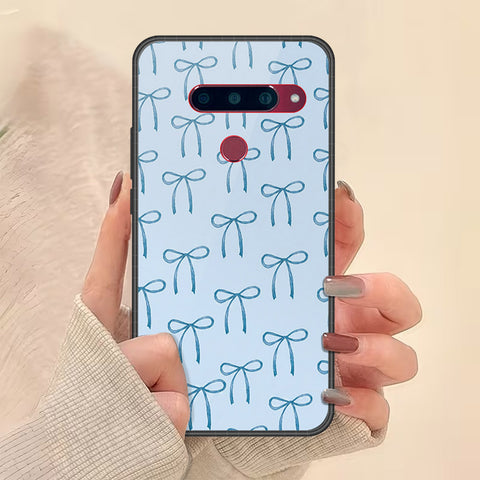 LG V40 Thinq Cover - Onation Bow Series - HQ Ultra Shine Premium Infinity Glass Soft Silicon Borders Case