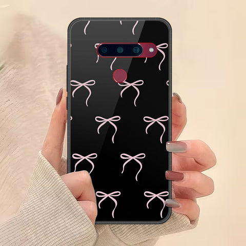 LG V40 Thinq Cover - Onation Bow Series - HQ Ultra Shine Premium Infinity Glass Soft Silicon Borders Case