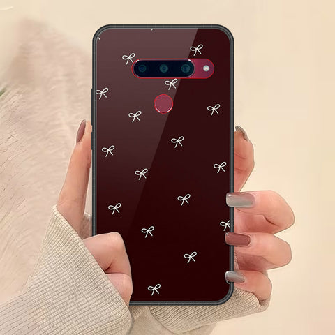 LG V40 Thinq Cover - Onation Bow Series - HQ Ultra Shine Premium Infinity Glass Soft Silicon Borders Case