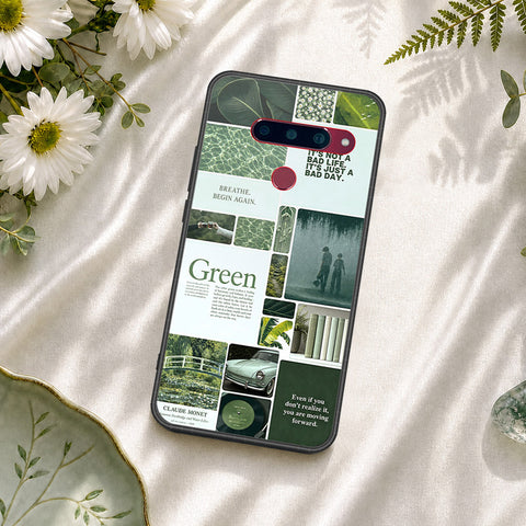 LG V40 Thinq Cover - ONation Aesthetic Collage Series - HQ Ultra Shine Premium Infinity Glass Soft Silicon Borders Case