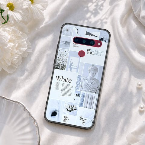 LG V40 Thinq Cover - ONation Aesthetic Collage Series - HQ Ultra Shine Premium Infinity Glass Soft Silicon Borders Case