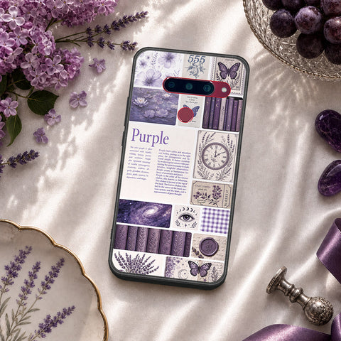 LG V40 Thinq Cover - ONation Aesthetic Collage Series - HQ Ultra Shine Premium Infinity Glass Soft Silicon Borders Case