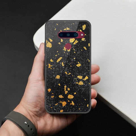 LG V40 Thinq Cover - Black Marble Series - HQ Ultra Shine Premium Infinity Glass Soft Silicon Borders Case