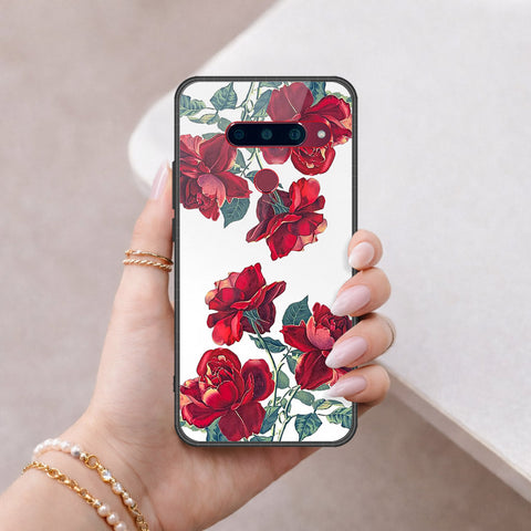 LG V40 Thinq Cover - Floral Series 2 - HQ Ultra Shine Premium Infinity Glass Soft Silicon Borders Case