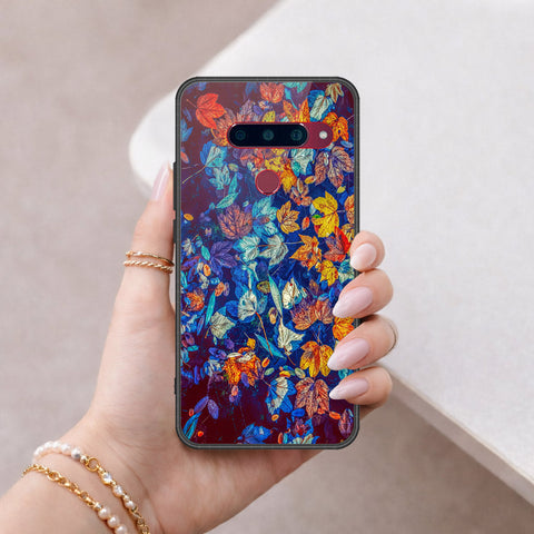 LG V40 Thinq Cover - Floral Series 2 - HQ Ultra Shine Premium Infinity Glass Soft Silicon Borders Case