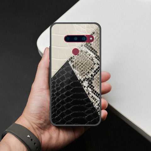 LG V40 Thinq Cover - Printed Skins Series - HQ Ultra Shine Premium Infinity Glass Soft Silicon Borders Case