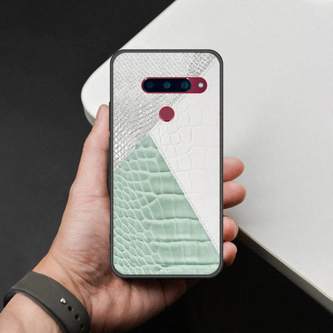 LG V40 Thinq Cover - Printed Skins Series - HQ Ultra Shine Premium Infinity Glass Soft Silicon Borders Case