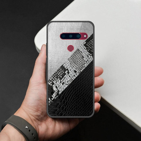LG V40 Thinq Cover - Printed Skins Series - HQ Ultra Shine Premium Infinity Glass Soft Silicon Borders Case