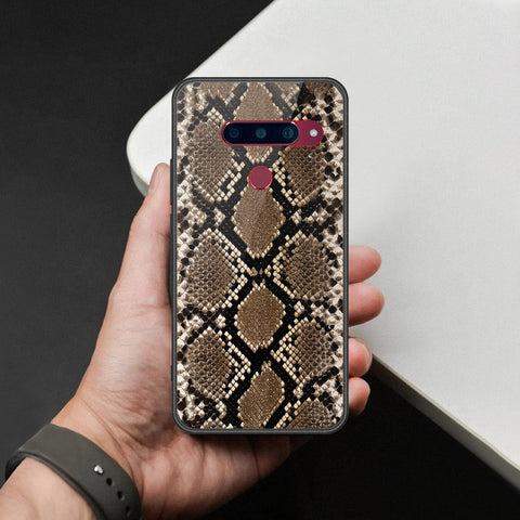 LG V40 Thinq Cover - Printed Skins Series - HQ Ultra Shine Premium Infinity Glass Soft Silicon Borders Case