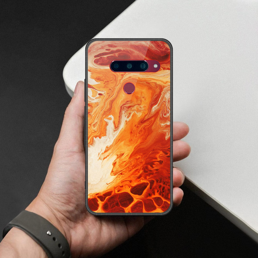LG V40 Thinq Cover - Mystic Marble Series - HQ Ultra Shine Premium Infinity Glass Soft Silicon Borders Case