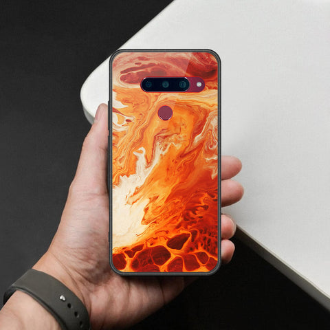 LG V40 Thinq Cover - Mystic Marble Series - HQ Ultra Shine Premium Infinity Glass Soft Silicon Borders Case