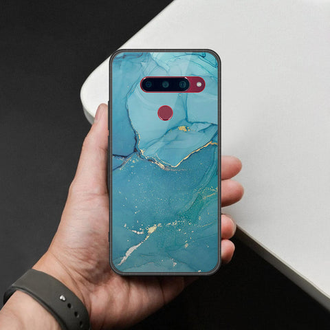 LG V40 Thinq Cover - Mystic Marble Series - HQ Ultra Shine Premium Infinity Glass Soft Silicon Borders Case
