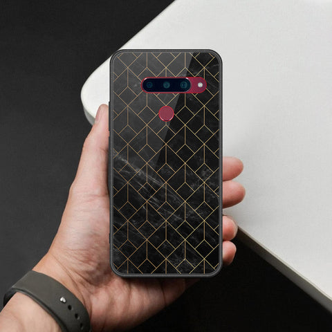 LG V40 Thinq Cover - Black Marble Series - HQ Ultra Shine Premium Infinity Glass Soft Silicon Borders Case