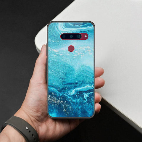 LG V40 Thinq Cover - Mystic Marble Series - HQ Ultra Shine Premium Infinity Glass Soft Silicon Borders Case
