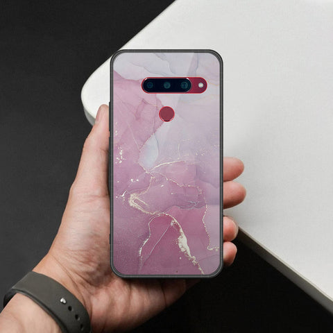 LG V40 Thinq Cover - Mystic Marble Series - HQ Ultra Shine Premium Infinity Glass Soft Silicon Borders Case