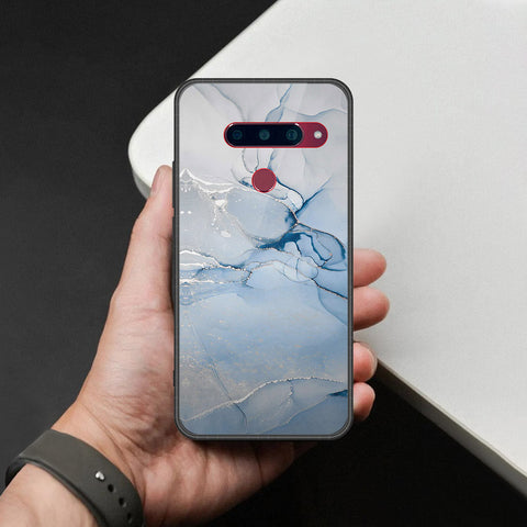 LG V40 Thinq Cover - Mystic Marble Series - HQ Ultra Shine Premium Infinity Glass Soft Silicon Borders Case