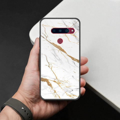 LG V40 Thinq Cover - Mystic Marble Series - HQ Ultra Shine Premium Infinity Glass Soft Silicon Borders Case