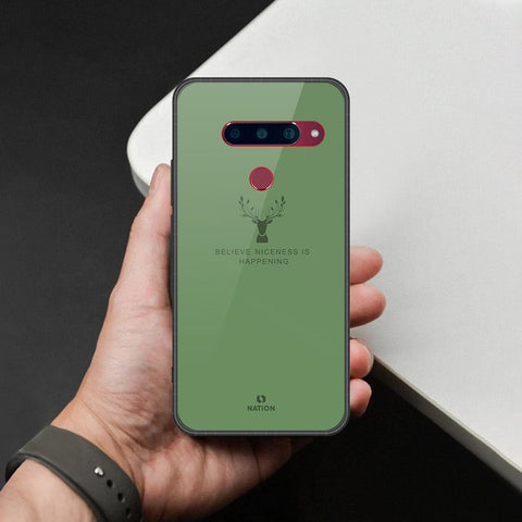 LG V40 Thinq Cover - Nice Series - HQ Ultra Shine Premium Infinity Glass Soft Silicon Borders Case