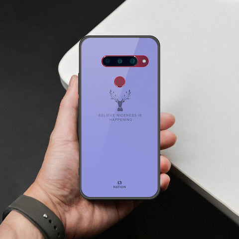 LG V40 Thinq Cover - Nice Series - HQ Ultra Shine Premium Infinity Glass Soft Silicon Borders Case