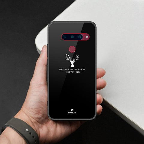 LG V40 Thinq Cover - Nice Series - HQ Ultra Shine Premium Infinity Glass Soft Silicon Borders Case