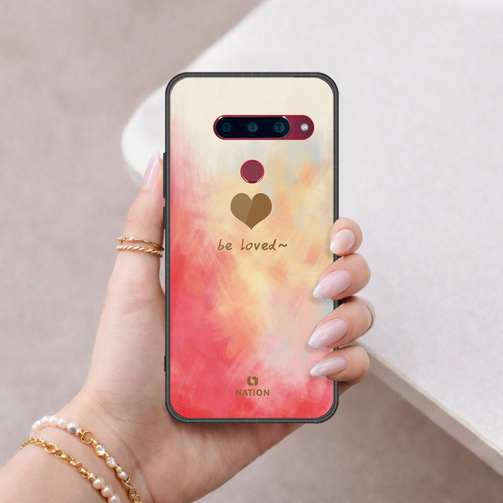LG V40 Thinq Cover - Onation Heart Series - HQ Ultra Shine Premium Infinity Glass Soft Silicon Borders Case