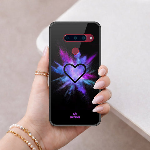 LG V40 Thinq Cover - Onation Heart Series - HQ Ultra Shine Premium Infinity Glass Soft Silicon Borders Case