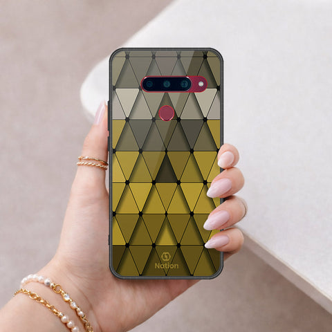 LG V40 Thinq Cover - Onation Pyramid Series - HQ Ultra Shine Premium Infinity Glass Soft Silicon Borders Case
