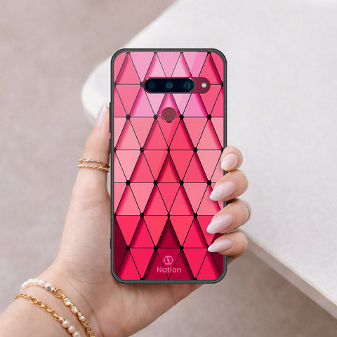 LG V40 Thinq Cover - Onation Pyramid Series - HQ Ultra Shine Premium Infinity Glass Soft Silicon Borders Case