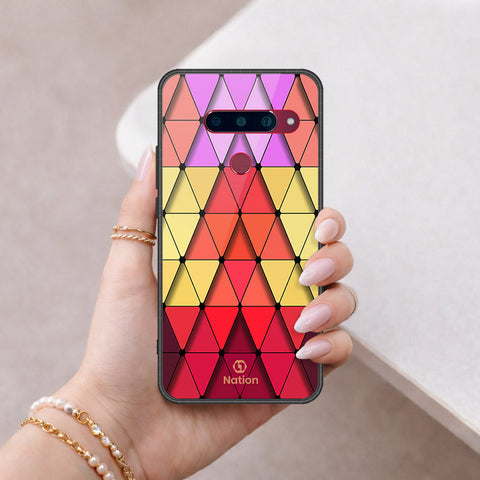 LG V40 Thinq Cover - Onation Pyramid Series - HQ Ultra Shine Premium Infinity Glass Soft Silicon Borders Case