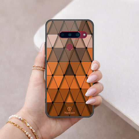 LG V40 Thinq Cover - Onation Pyramid Series - HQ Ultra Shine Premium Infinity Glass Soft Silicon Borders Case