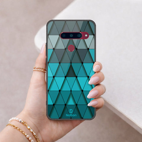 LG V40 Thinq Cover - Onation Pyramid Series - HQ Ultra Shine Premium Infinity Glass Soft Silicon Borders Case