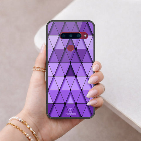 LG V40 Thinq Cover - Onation Pyramid Series - HQ Ultra Shine Premium Infinity Glass Soft Silicon Borders Case