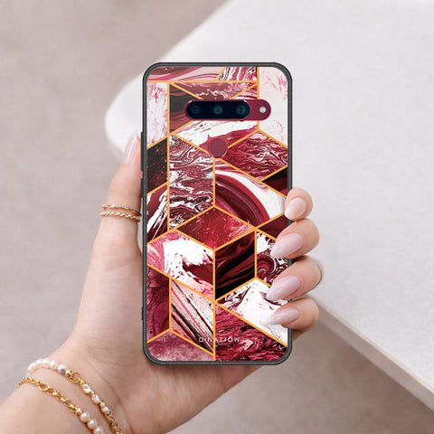 LG V40 Thinq Cover - O'Nation Shades of Marble Series - HQ Ultra Shine Premium Infinity Glass Soft Silicon Borders Case