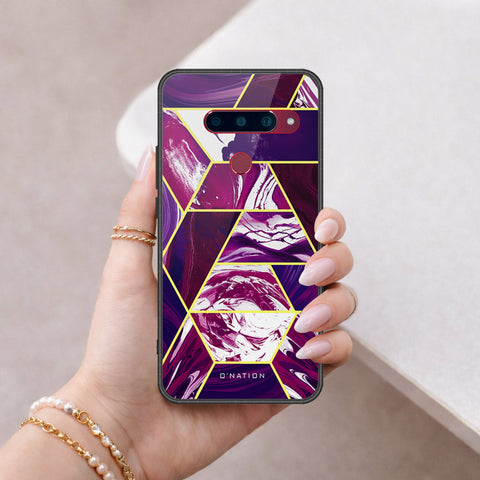 LG V40 Thinq Cover - O'Nation Shades of Marble Series - HQ Ultra Shine Premium Infinity Glass Soft Silicon Borders Case