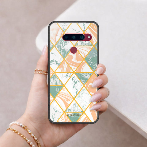 LG V40 Thinq Cover - O'Nation Shades of Marble Series - HQ Ultra Shine Premium Infinity Glass Soft Silicon Borders Case