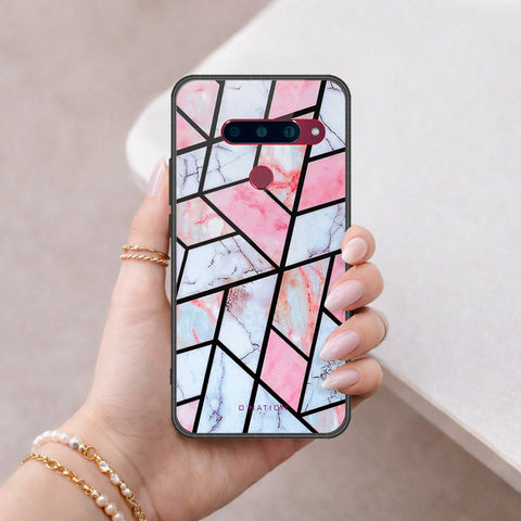 LG V40 Thinq Cover - O'Nation Shades of Marble Series - HQ Ultra Shine Premium Infinity Glass Soft Silicon Borders Case
