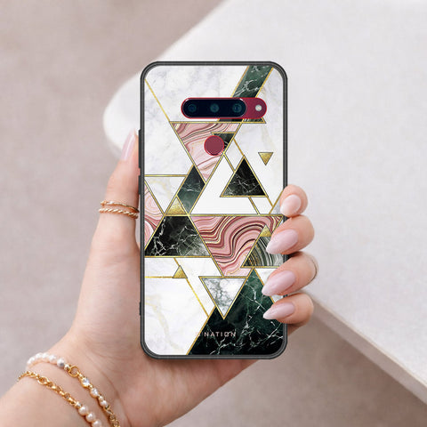LG V40 Thinq Cover - O'Nation Shades of Marble Series - HQ Ultra Shine Premium Infinity Glass Soft Silicon Borders Case