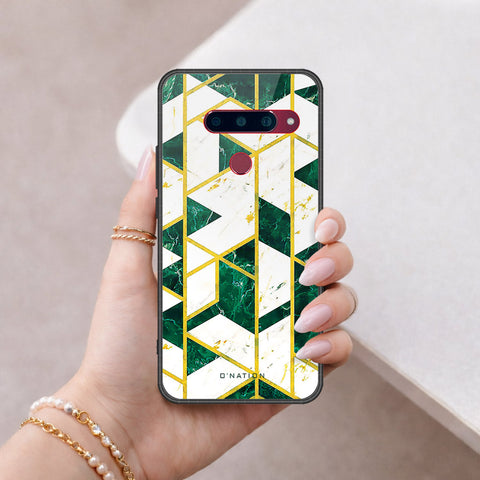 LG V40 Thinq Cover - O'Nation Shades of Marble Series - HQ Ultra Shine Premium Infinity Glass Soft Silicon Borders Case