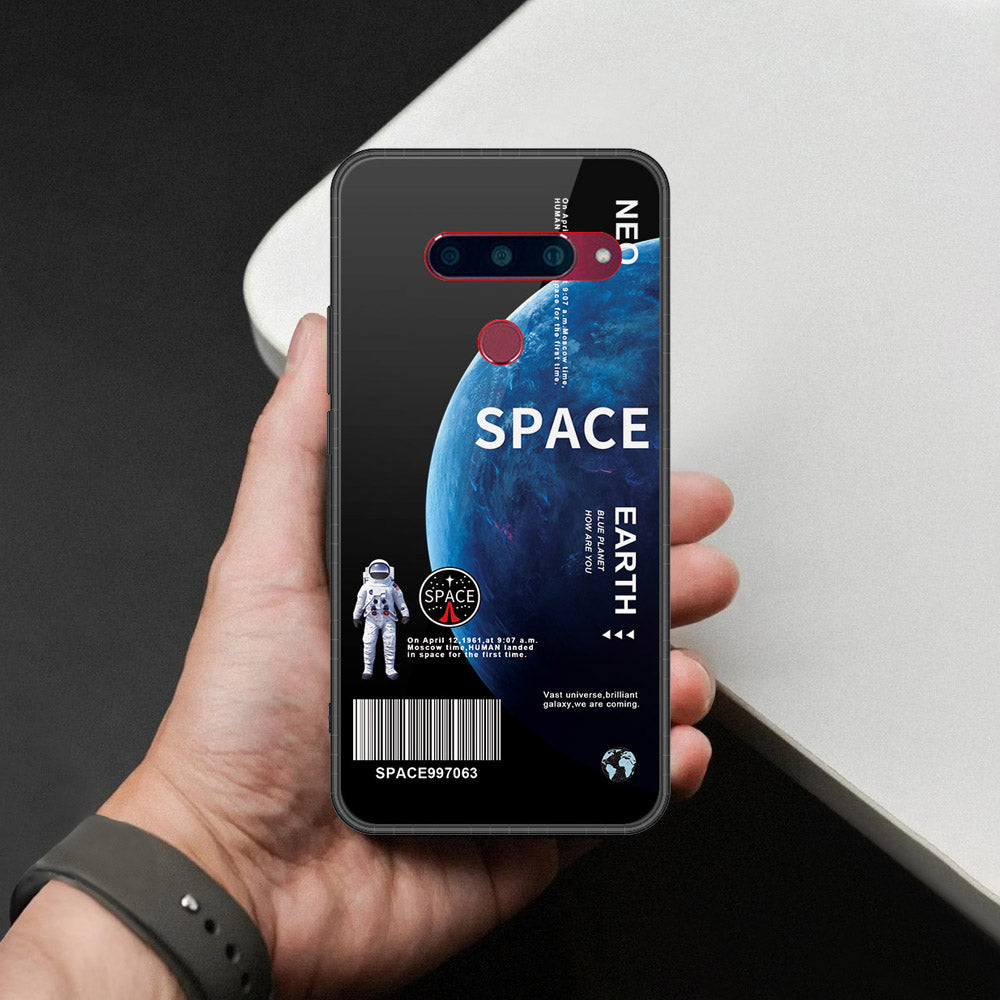 LG V40 Thinq Cover - Limitless Series - HQ Ultra Shine Premium Infinity Glass Soft Silicon Borders Case