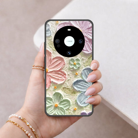 Huawei Mate 60 Cover - Floral Series - Design 15 - Blue & Green - HQ Premium Shine Durable Shatterproof Case