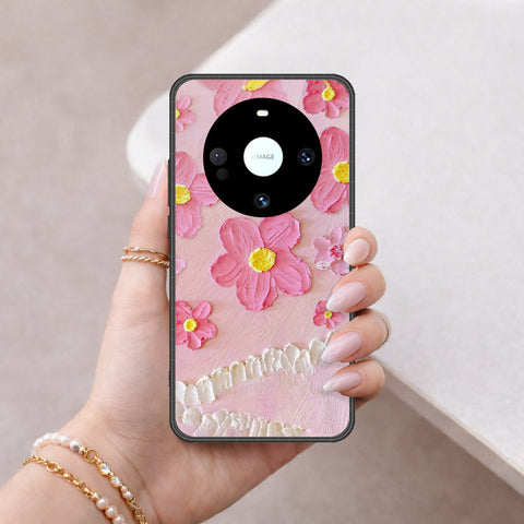 Huawei Mate 60 Pro Plus Cover - Floral Series - Design 2 - Pink - HQ Premium Shine Durable Shatterproof Case