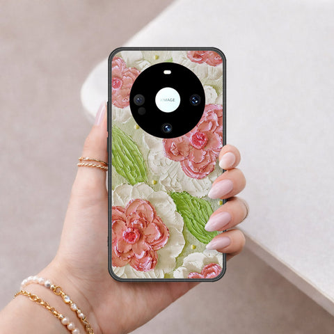 Huawei Mate 60 Pro Plus Cover - Floral Series - Design 13 - Offwhite & Green - HQ Premium Shine Durable Shatterproof Case