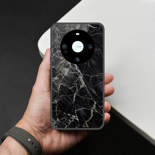 Huawei Mate 60 Pro Plus Cover - Black Marble Series - HQ Premium Shine Durable Shatterproof Case