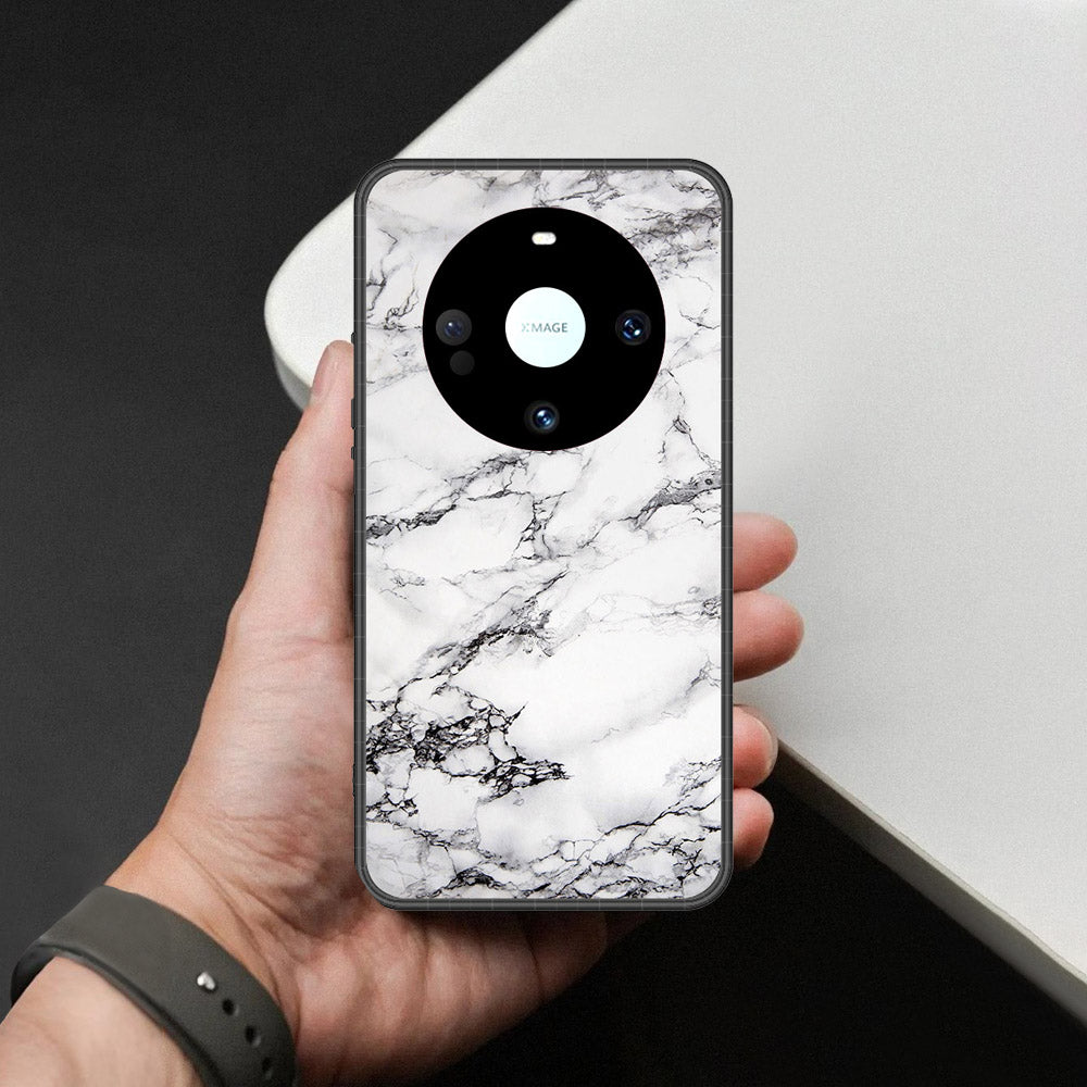 Huawei Mate 60 Pro Plus Cover - White Marble Series - HQ Premium Shine Durable Shatterproof Case