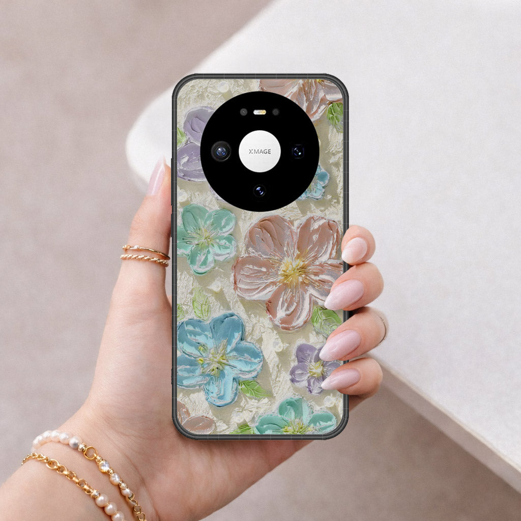 Huawei Mate 80 Cover - Floral Series - Design 14 - Blue & Purple - HQ Premium Shine Durable Shatterproof Case